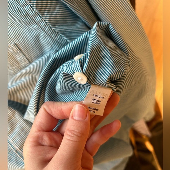 J Crew gingham mini checkered Blue Button-Up Shirt - Picture 7 of 7